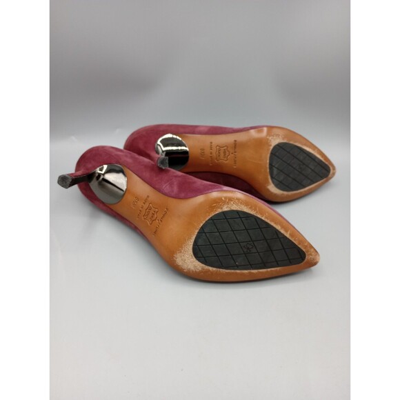 DONALD J PILNER Women's Treva 085 Burgundy Suede Pumps High Heel Career 8.5 M - Picture 9 of 11